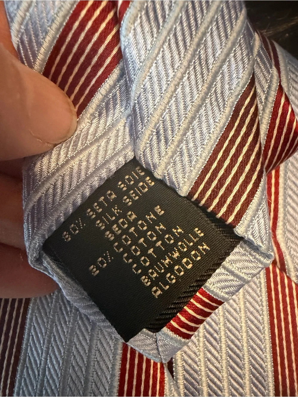 Ermenegildo Zegna Luxury Silk Cotton Striped Tie 3.5